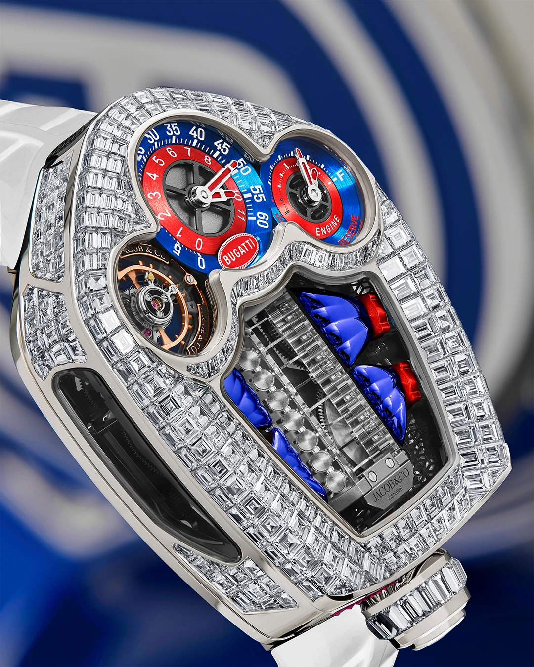Jacob & Co. Bugatti Tourbillon Baguette set with baguette diamonds
