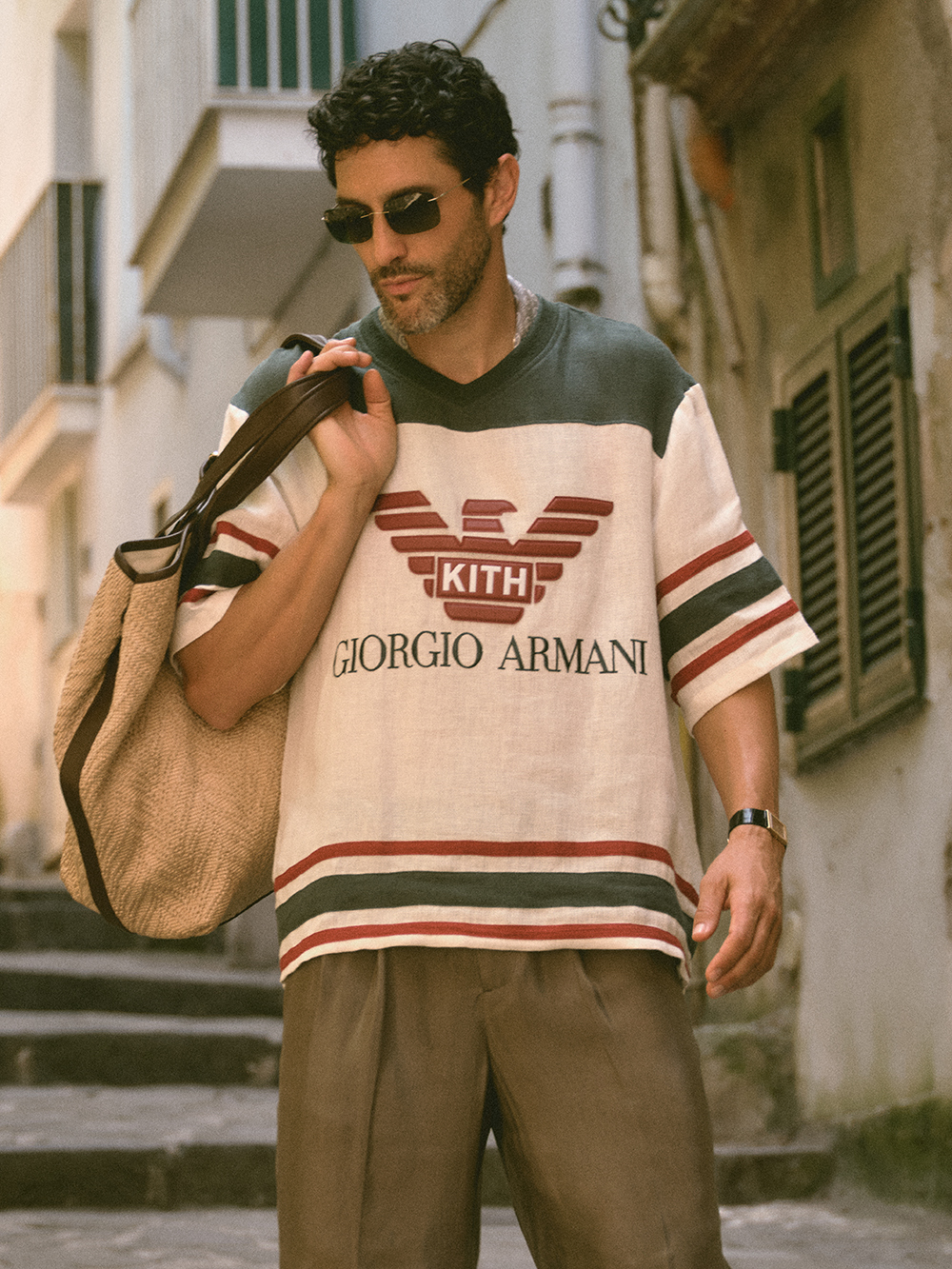 Man in KITH striped tee